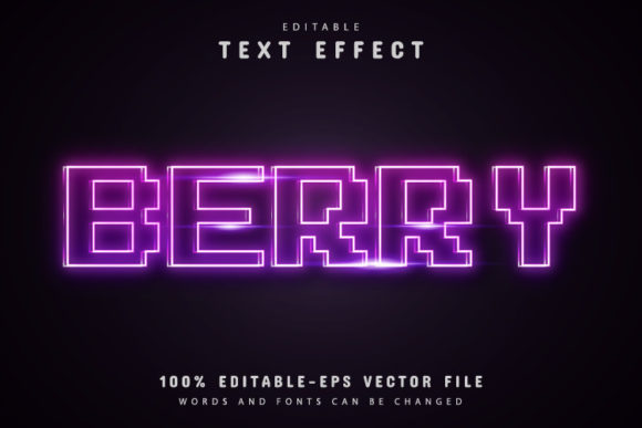 Berry Text: Vibrant Pixel Neon Text Effect for Bold Branding