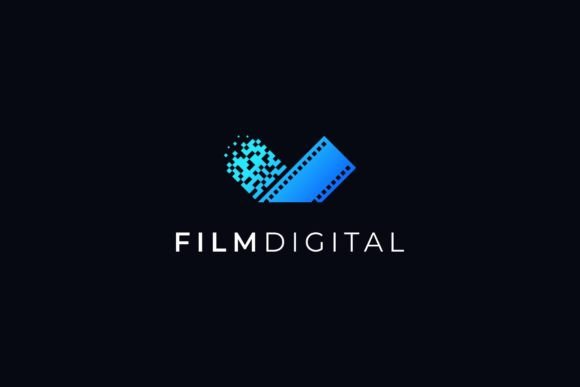 Filmstrip Pixel Digital Tech Logo: A Modern Typeface for Tech Brands
