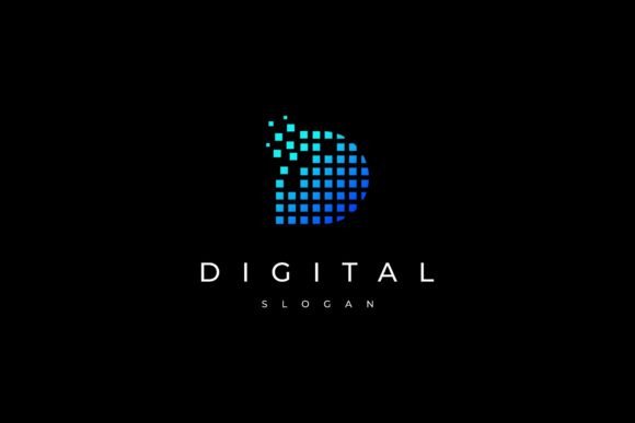 Letter D Digital Pixel Tech Logo: A Modern Logo for Your Brand