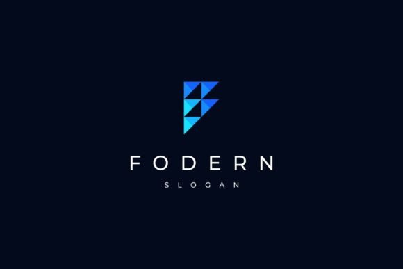 Letter F Triangle Pixel Modern Logo: A Versatile Design Asset