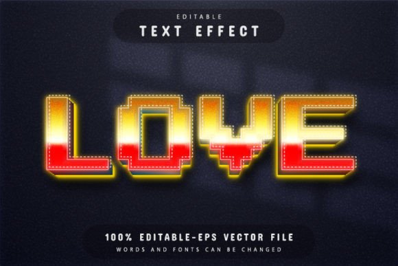 Love Pixel 3d Text Effect Editable: A Designer's Vector Toolkit
