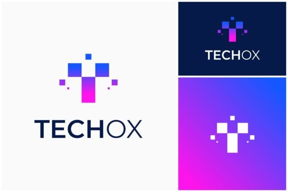 Modernize Your Brand with the Letter T Data Pixel Digital Logo