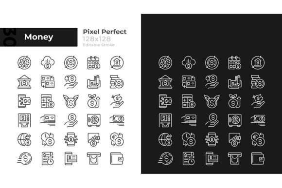 Money Pixel Perfect SVG Icons: Your Dual-Theme Design Toolkit
