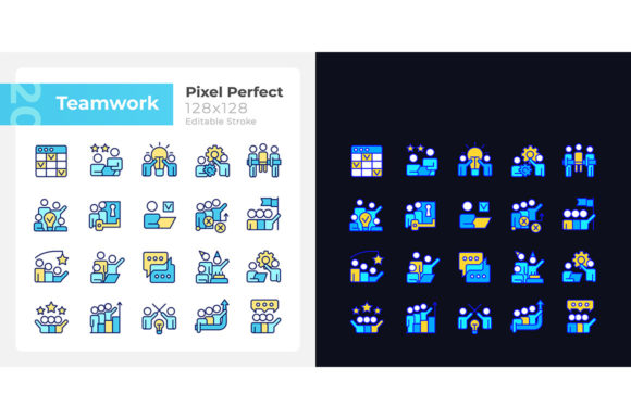 Teamwork Pixel Perfect Light/Dark Icons for Visual Harmony
