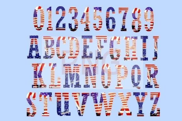 USA Alphabet PNG: A Festive 4th of July Font for Designers