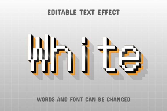 White Pixel 3D Text Effect: A Clean, Modern Design Asset